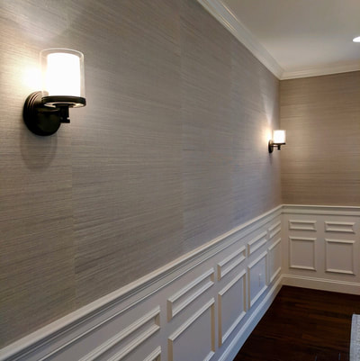 Wallpaper Job Completed using Sea Grass Paper - Bedford, NH